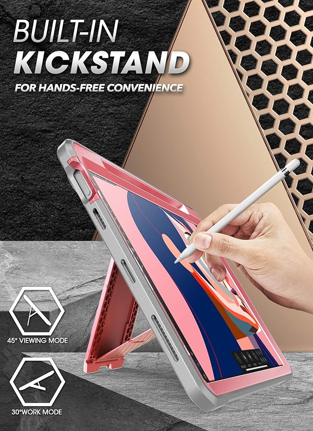 SUPCASE Unicorn Beetle Pro Series Case Designed for iPad Air 5 (2022) / iPad Air 4 (2020) 10.9 Inch, with Pencil Holder & Built-in Screen Protector Full-Body Rugged Heavy Duty Case (Rosegold)