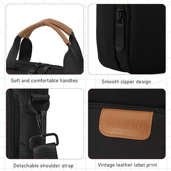 12.9 Inch Tablet Sleeve Bag, Padded Carrying Case for 13" iPad Air M4 M3 M2 2026-2024, iPad Pro M5 M4 M2 M1, Samsung Galaxy Tab S9 FE+/S9+/S8+/S7 FE/S7+ 12.4" 2022/2023, Surface Laptop Go 12.4"