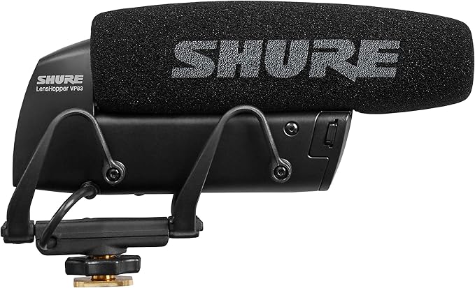 Shure VP83 LensHopper Camera-Mounted Condenser Shotgun Microphone for use with DSLR Cameras and HD Camcorders - Capture Detailed, High Definition Audio with Full Low-end Response