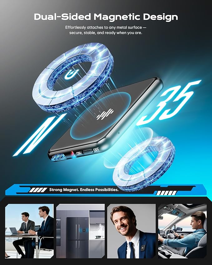 128G (9800 Hour) Voice Activated Recorder, Double-Sided Magnetic Audio Recorder with Playback, MP3 Form Voice Recorder with AI Noise Reduction, USB-C Listening Devices, 70H Continuous for Lectures