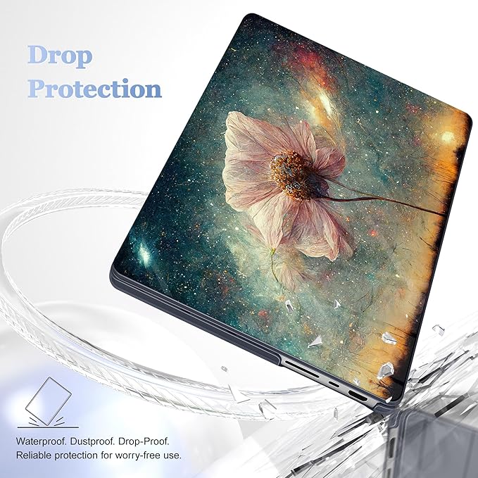 May Chen for 2026 MacBook Pro 14-inch M5 M4 M3 M2 M1 Pro/Max Chip, Release 2026 2025-2021, Model A3427 A3426 A3434 A3112 A3401 A3185, Plastic Hard Shell with Keyboard Cover, Flower Stars