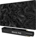 Rinaze Extra Large Gaming Mouse Pad with Black Topographic, XXL Mousepad, Big Mouse Mat Desk Pad, Non Slip Keyboard Pad for Gaming Computer Laptop PC Office Desk Accessories