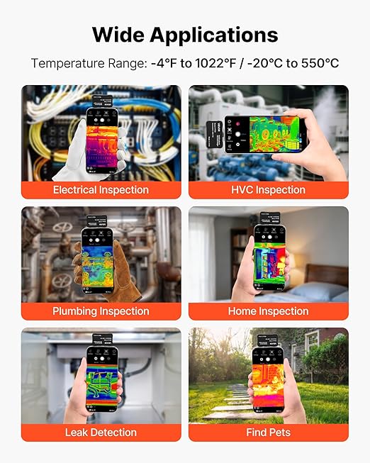 2025 Upgraded Thermal Imaging Camera for Android & iOS, 512 x 384 Super Resolution with Macro Lens, 25HZ, Professional Grade Infrared Thermal Camera for Industrial, Home, PCB Detection