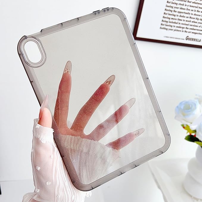 Case for iPad mini 5 (2019) & iPad mini 4 (2015) 7.9 inch Glitter Clear Soft TPU Back Shockproof Cover Bling Sparkly Flexible Silicone Lightweight Case for iPad mini 5th/4th Generation, Gray
