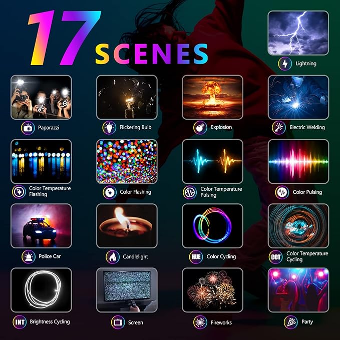 NEEWER RGB168 18.3" RGB LED Video Panel Light with App Control, Bluetooth, 2 Pack Tripod Stand Kit, 60W/360° Full Color/2500-8500K/CRI97+, Studio Photography/YouTube/Game Streaming