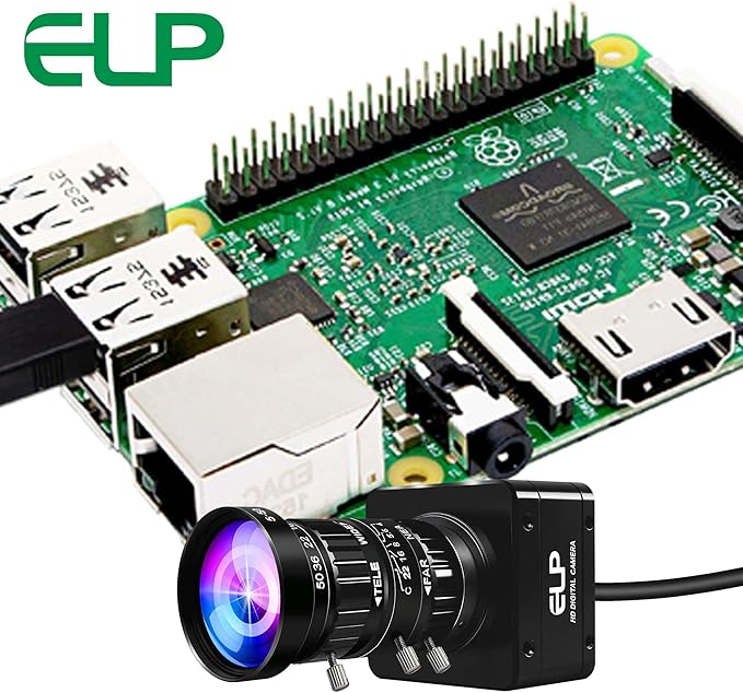 ELP High Speed USB Zoom Camera, 1080P/230fps, 4K/60fps, 12MP/30fps, USB3.0/2.0 Manual Focus Lightburn Cameras for Windows, Linux, Mac, Pi, Fast Frame 5-50mm 10X Zoom IMX577 Webcam for PC Jetson Nano