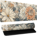 Japanese Minimalist Floral Desk Mat Watercolor Flowers XL Large Extended Gaming Mouse Pad 31.5x11.8 Inch Floral Laptop Computer Keyboard Mouse Mat Non-Silp with Stitched Edges for Home Office Work