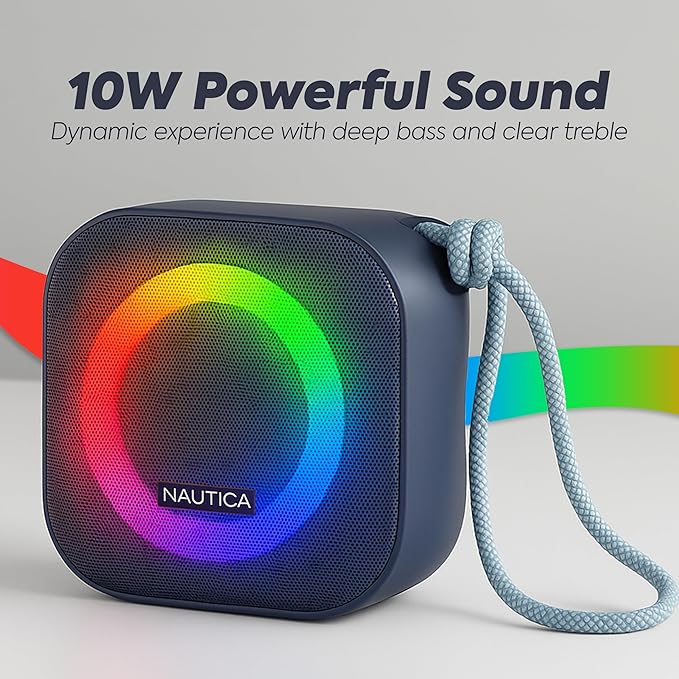 Nautica Urban SP400 True Wireless Outdoor Speaker, Portable IPX5 Waterproof Bluetooth Speaker with 2-Hour Quick Charge & 45-Day Standby, Perfect for Camping, Beach, Backyard & Travel
