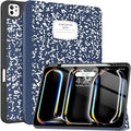 Soke Case for New iPad Pro 13 Inch (M5/M4, 2025/2024 Release), with Pencil Holder Trifold Stand Shockproof [Support Apple Pencil Charging + Auto Wake/Sleep], Soft TPU Back Cover, Book Navy