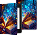 for 6.8" Kindle Paperwhite (11th Generation 2021) and Kindle Paperwhite Signature Edition Case, Slim Kickstand Stand Leather Smart Cover with Auto Wake/Sleep, Book Blue Butterfly