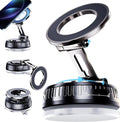 2026 Upgraded Magnetic Car Phone Mount for MagSafe: 360° Rotatable Adjustable Holder with 180+LBS Strong Suction Cup & 3800gf Magnet, Compatible with iPhone 17/16/15 Series & Android Devices