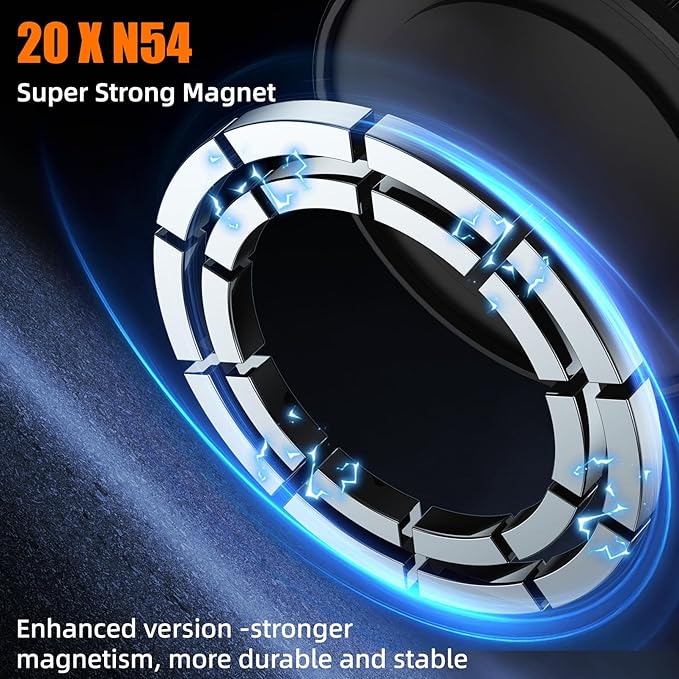 Dual Magnetic Phone Holder for Gym, Workout, Kitchen or Any Metal Surface, Magnet Base Mount & Power Magnet Phone Mount for MagSafe iPhone 17 16 15 14 13 12 Series