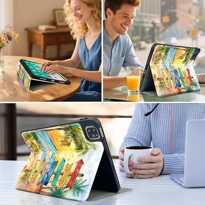 Vimorco for iPad Air 11 Inch Case M4 2026, for iPad Air 5th/4th Gen Cases 10.9-inch, for iPad Pro 11 Inch Case 4th/3rd/2nd/1st Generation, Pencil Holder/4 Viewing Stands/Typing Stand/Slim, Goldfish
