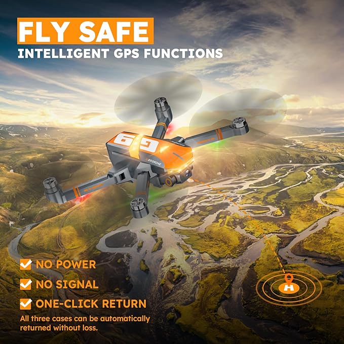 GPS Drones with 4K Camera for Adults with Brushless Motor and Follow Me Mode,Long Flight Time and Distance,5G FPV Transmission and Auto Return,G9 Foldable RC Quadcopter for Beginner,Under249g (Dark gray)