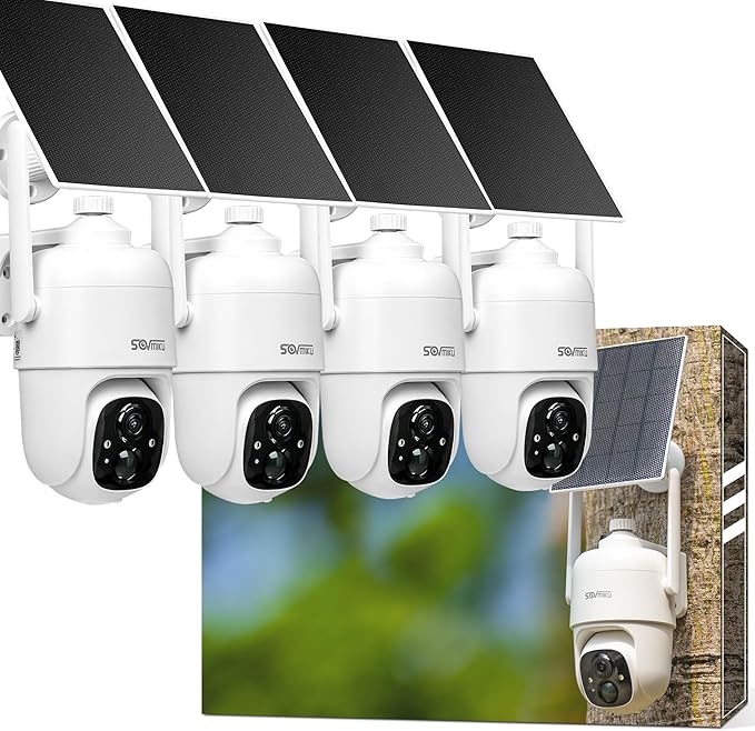 Vicohome 4CQ1 AI 2K Solar Security Camera Wireless Outdoor, Battery Powered,Two Way Audio,Motion Detection, 360° View,Easy to Setup,Color Night Vision,Audible Flashlight Siren,180 Days Care Plan