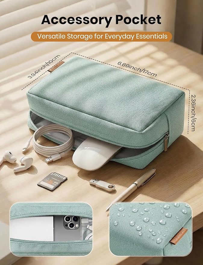 DOMISO Laptop Case Laptop Sleeve Cover Compatible with 15 inch MacBook Air M4/A3241 2025, M3/A3114,M2/A2941,15 inch MacBook Pro A1990 A1707,Compatible with Dell XPS 15 Plus with Small Case,Mint Green