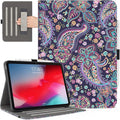 Case for iPad Air 13-inch ((M4/M3/M2)2026/2025/2024, iPad Pro 12.9 inch Case 6th/5th/4th/3rd Gen Pencil Holder, Multi-Angle Adjustable Stand Shockproof Pocket/Hand Strap/Auto Wake Sleep Paisley Floral