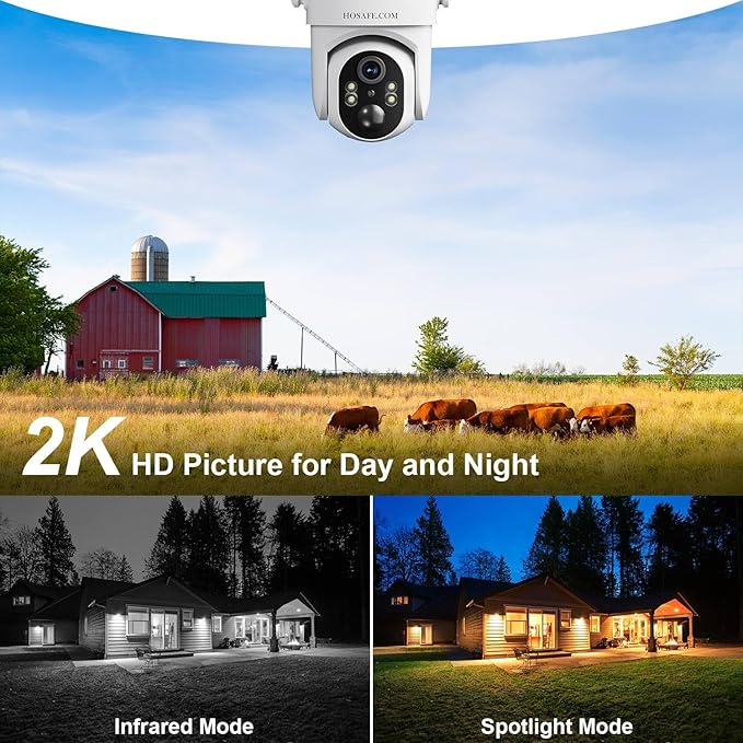 No WIFI Security Camera No Internet Needed, 4G LTE Cellular Security Camera Outdoor Wireless, Solar Camera for Home Security, PIR Motion Detction, 2K Color Night Vision, IP66 Waterproof, 2 Pack