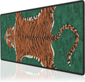 Tiger Desk Mat for Keyboard and Mouse, Non Slip Large TigerHide Desk Mat, Smooth Gaming Mouse Pad, Long Mouse Pad for Gaming Office Home 35.4 x 15.7 Inches (Emerald Green)