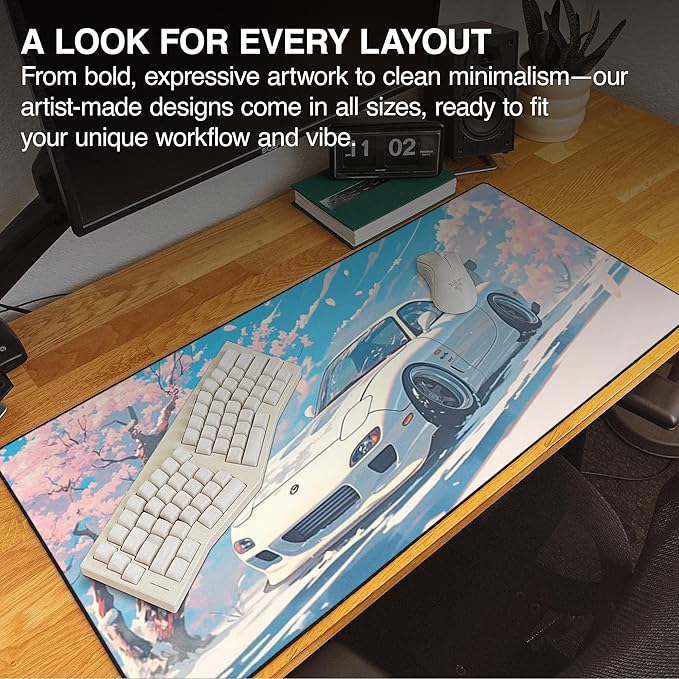 MPCO. Original Large Gaming Desk Mat – 36" x 17" Duraglyde Manga Motors Mios-Mazda Full Desk Mouse Pad for Smooth Precision – Non-Slip, Washable Extra-Large PC Mouse Pad for Gaming Sessions