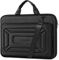 MOSISO Hard Shell Laptop Case for Men Women, 15-16 inch Geometric Splicing Computer Bag Compatible with MacBook HP Dell Lenovo Asus, 15.6 inch Laptop Bag with Front Raised Pocket&Shoulder Strap, Black