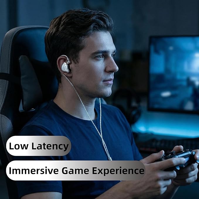 KZ ZS10 PRO in Ear Monitor Headphones, 4BA+1DD 5 Hybrid Driver Gaming Earbuds Wired Earphones, HiFi Clarity Sound Immersive Bass IEMs for Gaming Musician Audiophile (Matte Black Without Microphone)