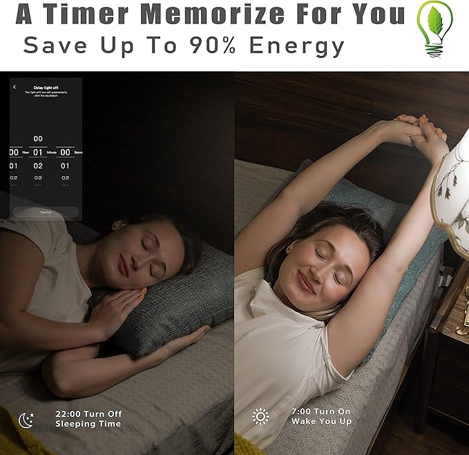 Homevenus HVS Smart Light Bulbs,9W A19 E26 Dimmable Tunable Cool Warm White LED Light Bulb 2500k-6500k, APP Control 2.4GHz WiFi Bluetooth Assist Connection, Work with Alexa/Google Assistant 4 Pack