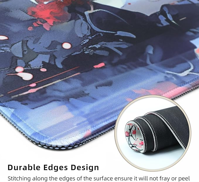 MEWOOCUE® Gaming Mouse Pad for Desk,Large Cherry Blossom Mousepad Laptop,Japanese Anime Mouse Mat,Long XXL Waterproof Keyboard Pads,Big Non-Slip Mousepads for Game Office Home（31.5 x 11.9 in）