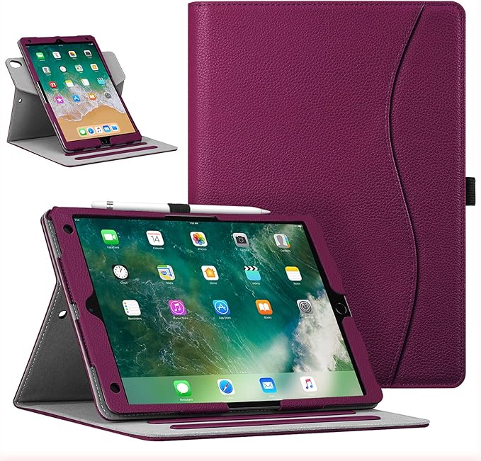 Fintie Case for iPad Air (3rd Gen) 10.5" 2019 / iPad Pro 10.5" 2017 - [Corner Protection] 360 Degree Rotating Smart Protective Stand Cover w/Pencil Holder, Auto Sleep/Wake, Purple