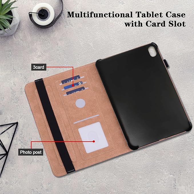 Case for iPad Air 13 inch (M4/M3/M2) 2026/2025/2024, PU Leather Stand Shockproof Cover with Pen Holder & Card Slots - One Rose