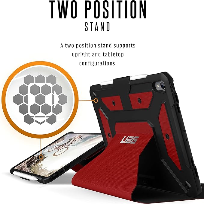 UAG Folio iPad Pro 11-inch (1st Gen, 2018) Case Metropolis [Magma] Feather-Light Rugged Military Drop Tested iPad Cover with Apple Pencil Holder