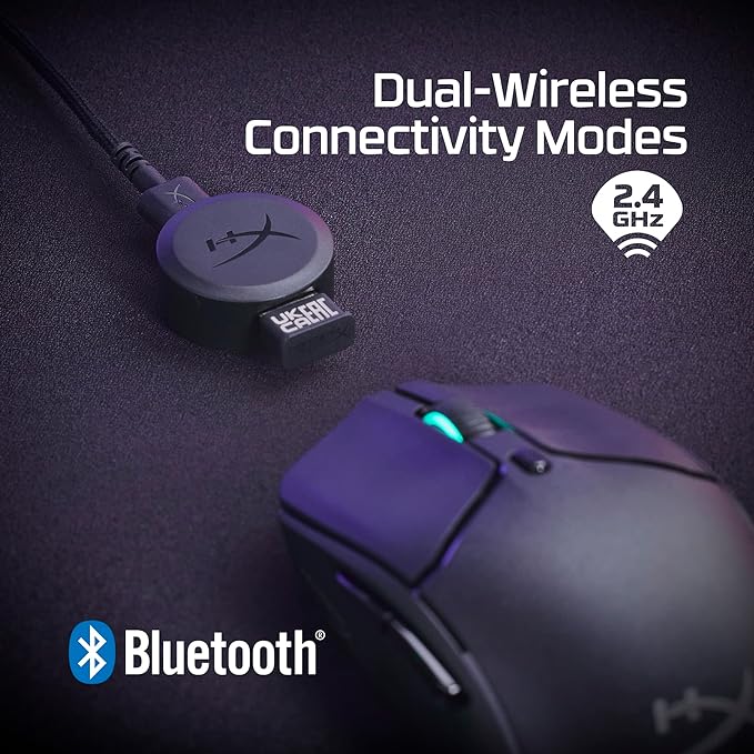 HyperX Pulsefire Haste 2 – Wireless Gaming Mouse- Ultra Lightweight, 61g, 100 Hour Battery Life, Dual Wireless Connectivity, Precision Sensor - Black