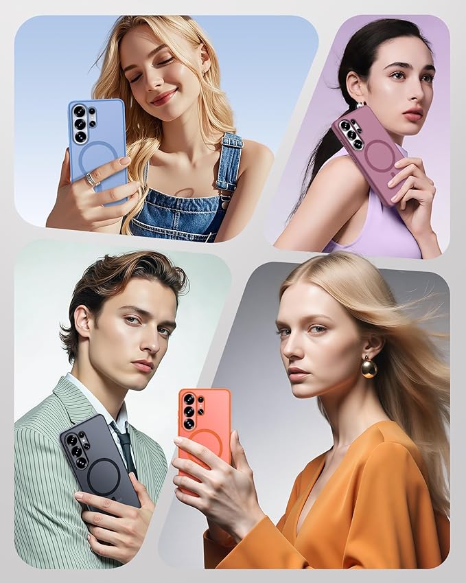 TOCOL for Samsung Galaxy S26 Ultra Case, Built-in Magnetic Ring, Drop Protection, Slim Translucent Matte Phone Case for Galaxy S26 Ultra 6.9 inch (Plum)