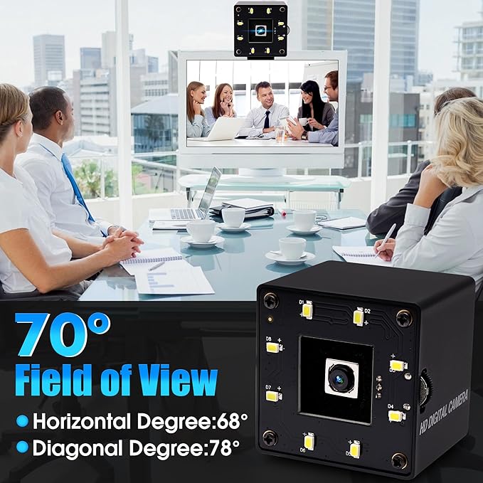 USB Camera 16MP Webcam Autofocus 68Degree Lens with Day and Night Vision Metal Case,4K PC Camera UVC Plug and Play for Industrial Machine Video Webcam on Computers,Jetson Nano,Raspberry Pi