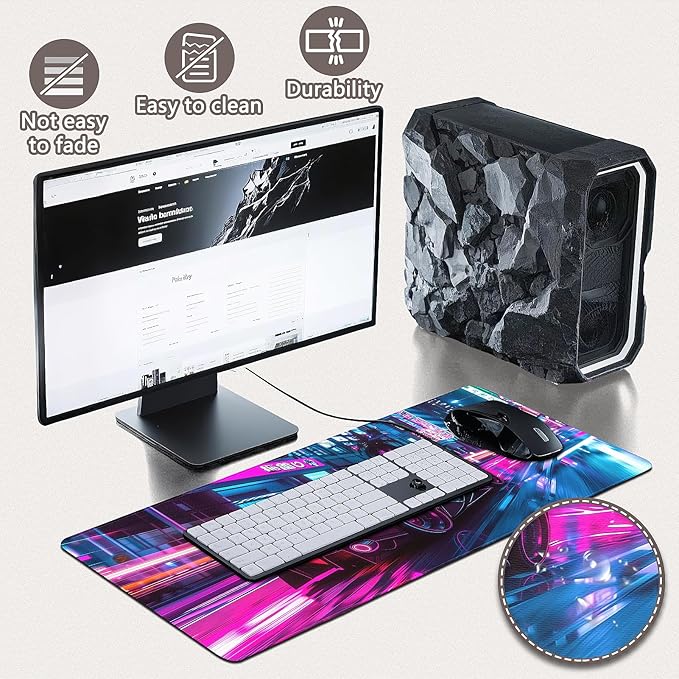Gaming Mouse Pad - (31.5"×11.8") Sports Car Large Mouse Pads for Desk - Desk Mat for Keyboard and Mouse with Non-Slip Base, Desks Pad Matfor Game/Office & Home