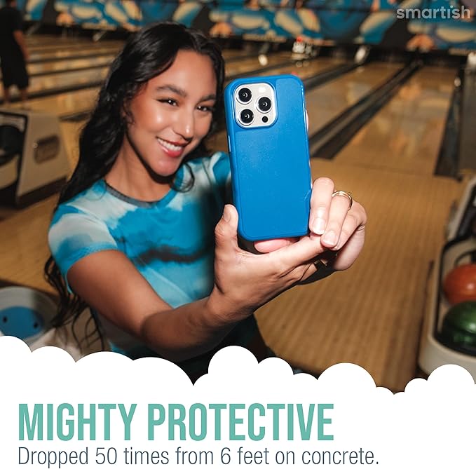 Smartish® iPhone 15 Magnetic Case - Gripmunk Compatible with MagSafe [Lightweight + Protective] Slim/Thin Grip Cover with Microfiber Lining for Apple iPhone 15 - Custom Prints