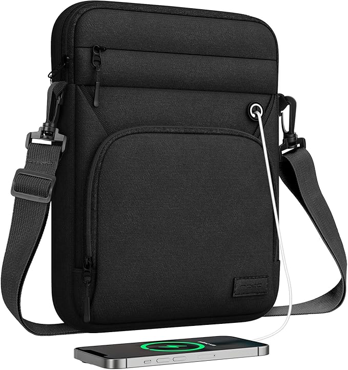 MoKo 15.6 Inch 360° Protective Laptop Sleeve Bag, Fits 2026 MacBook Air 15-inch M5, 15.4" MacBook Pro/Pro Retina, 15" Surface Laptop 5/3,Multifunctional Bag with Shoulder and Headphone Port,Black