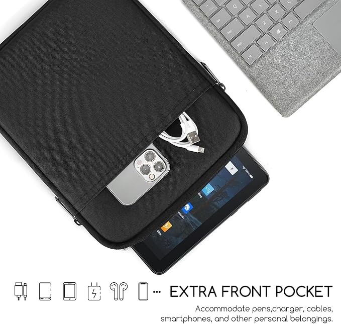 9-11 Inch Tablet Carrying Sleeve Case for Amazon Fire Max 11/10.1" Fire HD 10 Plus / 11" iPad Pro M5 M4 / Air M4 M3 M2 / iPad 11th,Samsung Galaxy Tab S9 S8 S7 A8 11" Tablet Bag(Black)