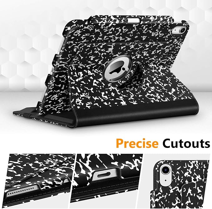 Fintie Rotating Case for iPad Air 11-inch M4/M3/M2 (2026/2025/2024), iPad Air 5th (2022) / 4th Generation 10.9 Inch - 360 Degree Rotating Protective Stand Cover with Pencil Holder, Composition Book