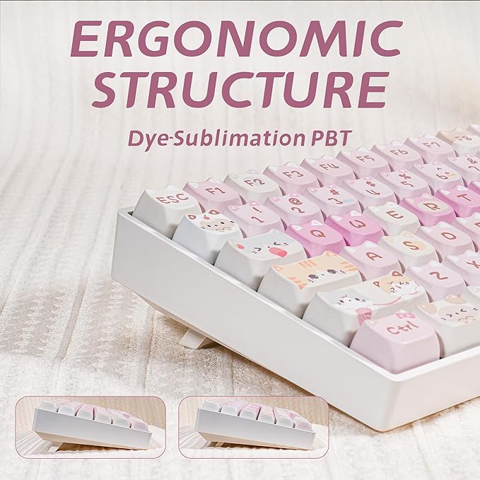 ZORNHER ZH100 Wireless Cat Mechanical Keyboard,98% Pink Cute Creamy Keyboard with Number Pad,Full Size Girly Kitty Gaming Keyboard,Meow Meow Squad Keycaps,Silent Quiet Switches,Hot-Swappable