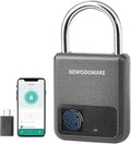Fingerprint Padlock, Smart Padlock with Fingerprint or Remote Authorized Unlock, Biometric Lock Suitable for Luggage, Bookcase, Suitcase, Backpack, Bike, School Locker, Gym Locker Lock(Gray)