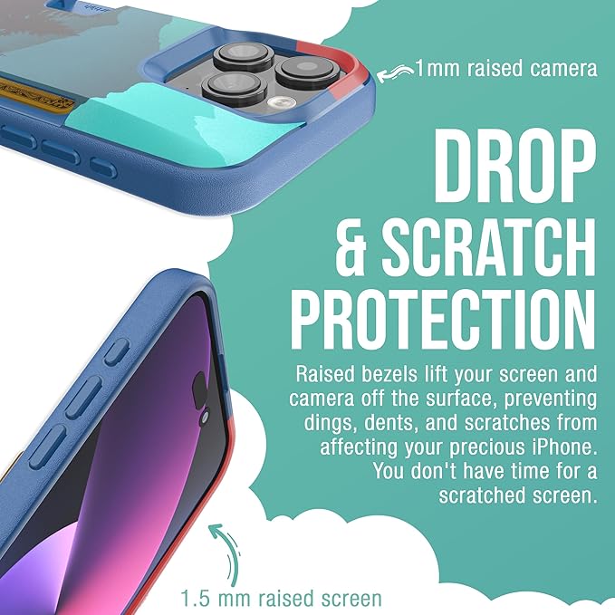 Smartish® iPhone 15 Wallet Case - Wallet Slayer Vol. 1 [Slim + Protective] Credit Card Holder - Drop Tested Hidden Credit Card Slot Cover for Apple iPhone 15 - Moving Mountains