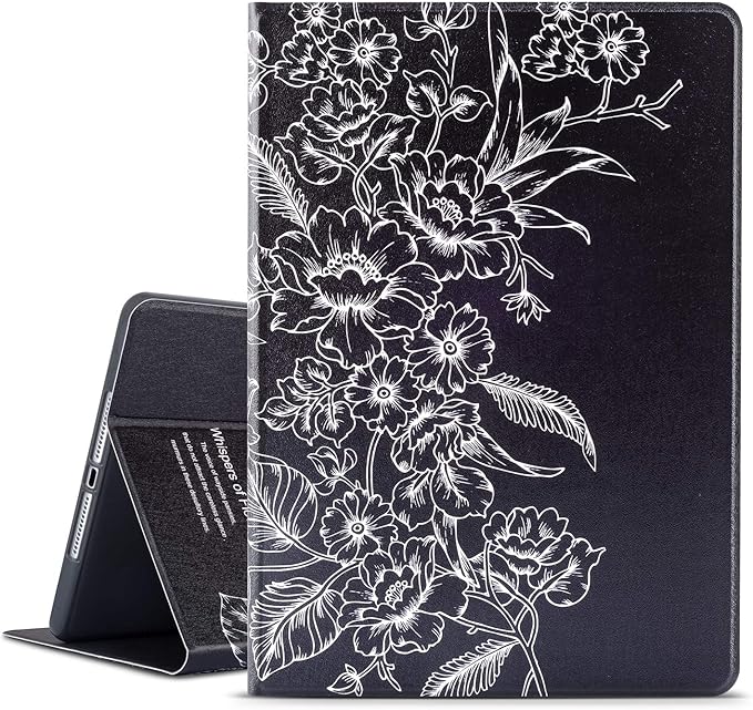 Vimorco for iPad 5th/6th Generation 9.7-inch 2017/2018, for iPad Air 1/2 Case 2013/2014, Black White Floral