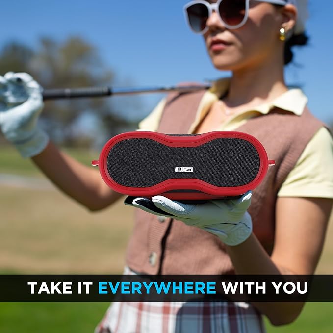 Altec Lansing - BoomJacket Wireless Bluetooth Speaker, Magnetic Waterproof Speaker, IPX7 Outdoor Speaker with 24H Playtime, Portable Speaker with Carabiner, Mountable, Quick Charge