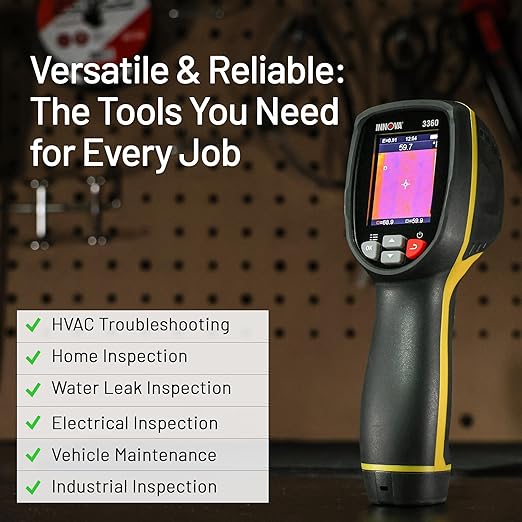Innova 3360 Thermal Camera - Infrared Camera with Heat Vision - Identify Hot/Cold Spots -4° ~ 1112°F - Easy to Use Thermal Imager