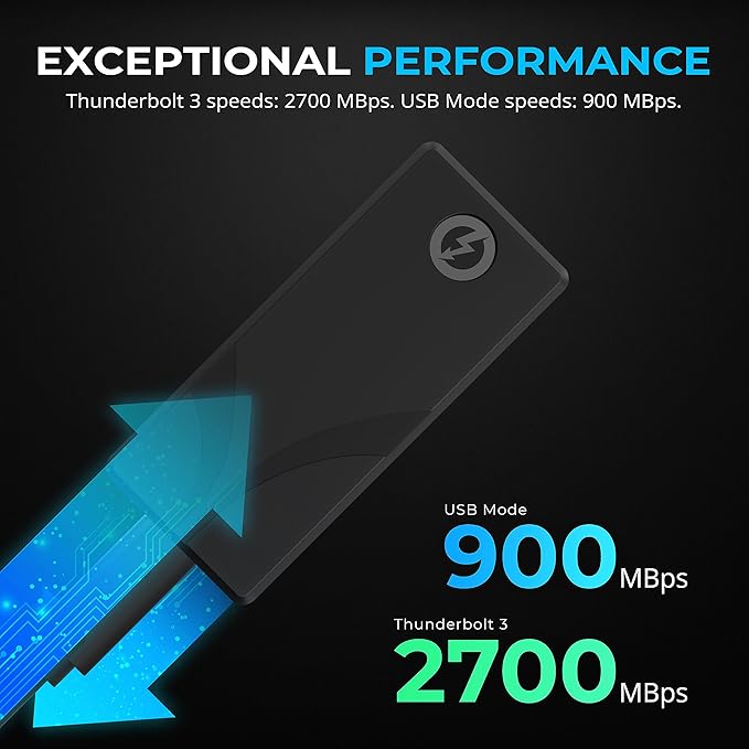 SABRENT 1TB Rocket Nano XTRM External SSD, USB 3.2 / Thunderbolt 3, Speeds Up to 2700MBps (SB-XTMN-1TB)