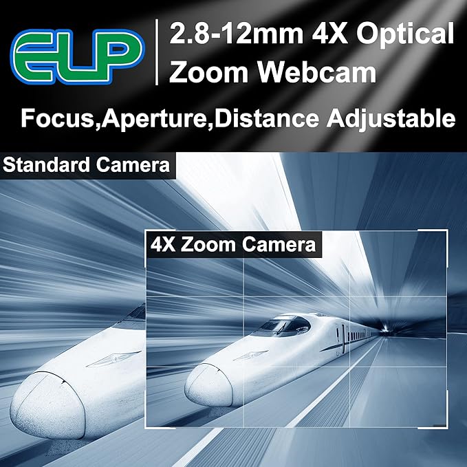 ELP 4K USB Camera with Microphone Manual Zoom Webcam 2.8-12mm Variable Focus PC Webcamera Mini UVC USB2.0 IMX317 USB Security_Camera 8mp Industrial Close-up Web_Cameras for Computer Raspberry Pi