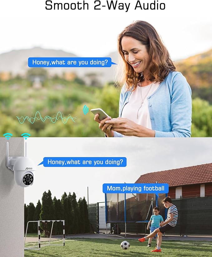 ANRAN 3K/5MP WiFi Security Camera for Home/House Outdoor: 2.4/5GHz Dual-Band, Auto-Tracking, 360° Pan-Tilt, 2-Way Audio, Full Color Night Vision, 24/7 Recording