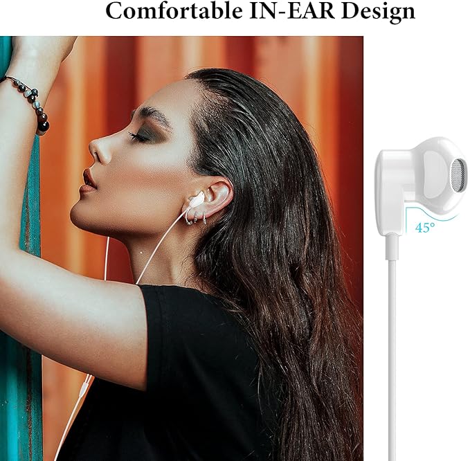 USB C Headphones for iPad Pro/iPhone 17 16 15 Pro Max Air HiFi Stereo USB-C Wired Earbuds Microphone Volume Control Type C Earphone for Samsung S26 S25 S24 S23 Ultra S22 S21 Note 20 Pixel 10 9 8 7 6 5