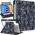 Uppuppy for iPad Air 11 inch Case, Air 5th/4th Generation 10.9, Pro 11'' Case Women Girls for Apple Pencil Holder Cute Flower Floral Rotating Folio Cover for Apple iPad Air 4/5 (2020/2022)/Pro 11"